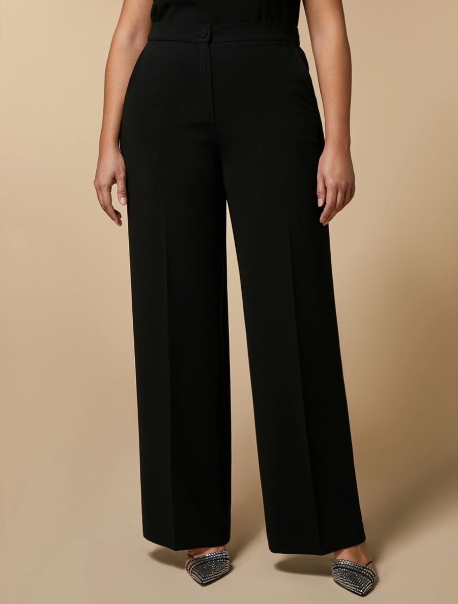 Vetements Marina Rinaldi | Pantalon Droit En Triacetate Noir