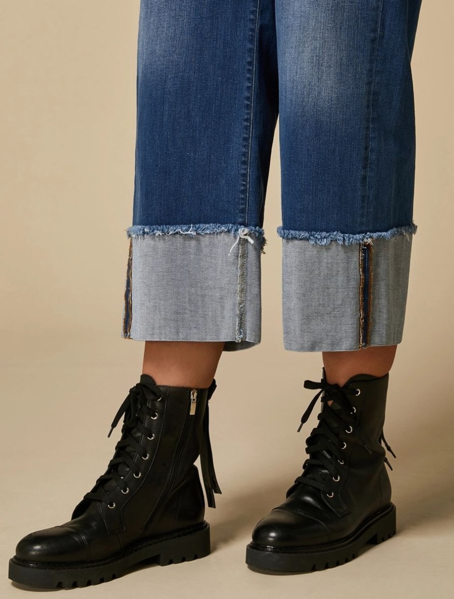 Vetements Marina Rinaldi | Jean Large En Denim Stretch Bleu Ski