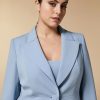 Vetements Marina Rinaldi | Veste Blazer En Triacetate Bleu Ski