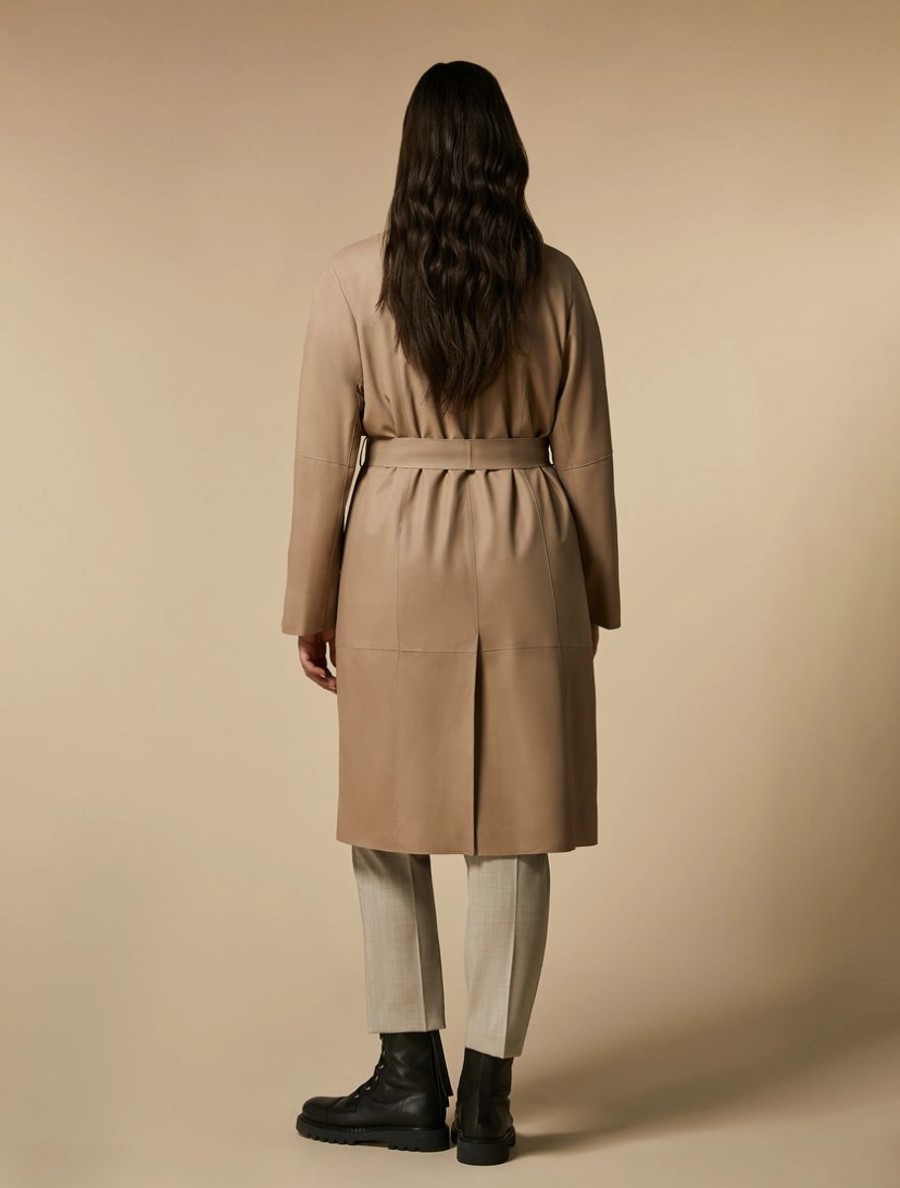 Vetements Marina Rinaldi | Manteau En Daim Nappa Colonial