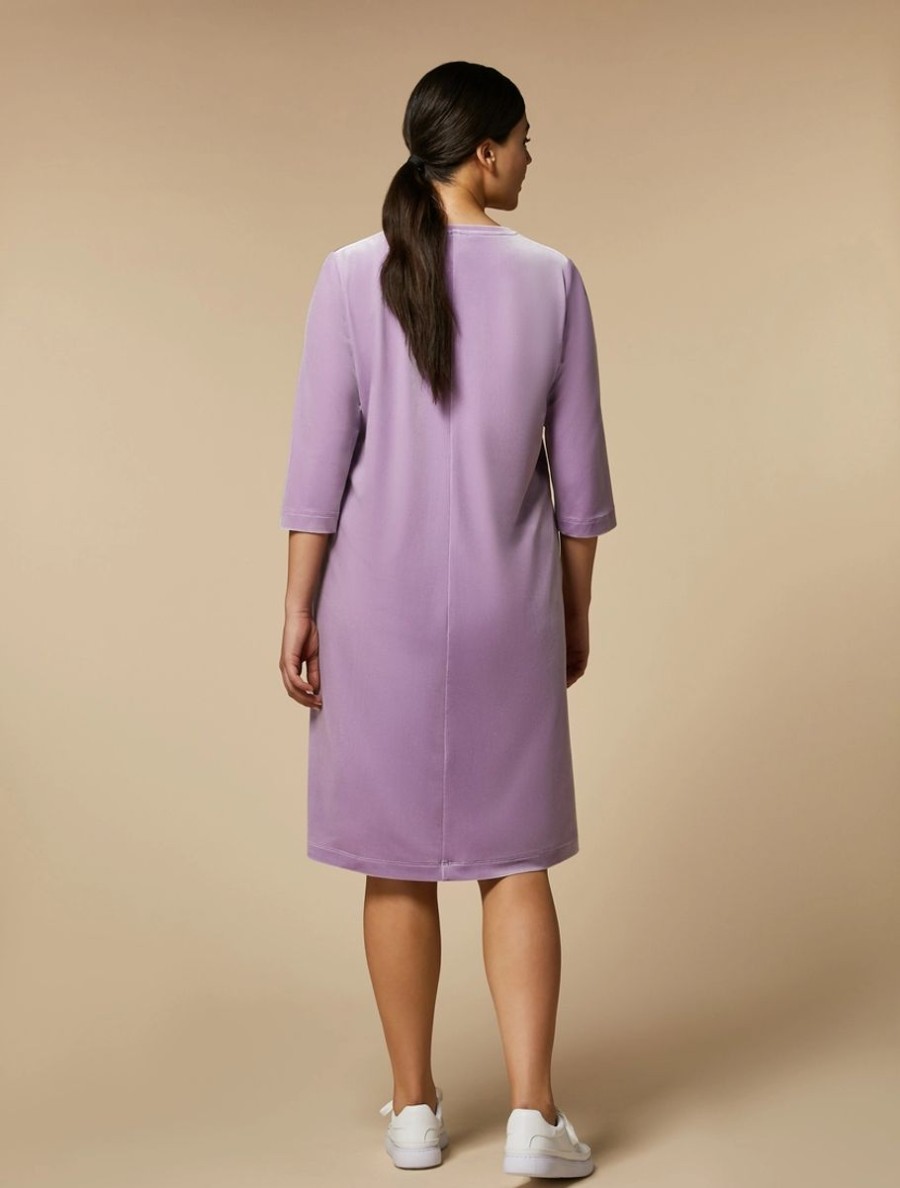 Vetements Marina Rinaldi | Robe En Jersey De Velours Lilas