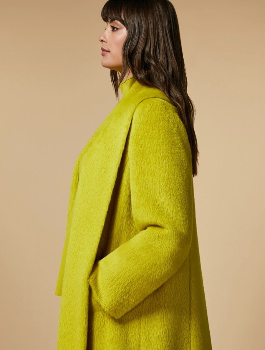 Vetements Marina Rinaldi | Manteau En Alpaga Jaune