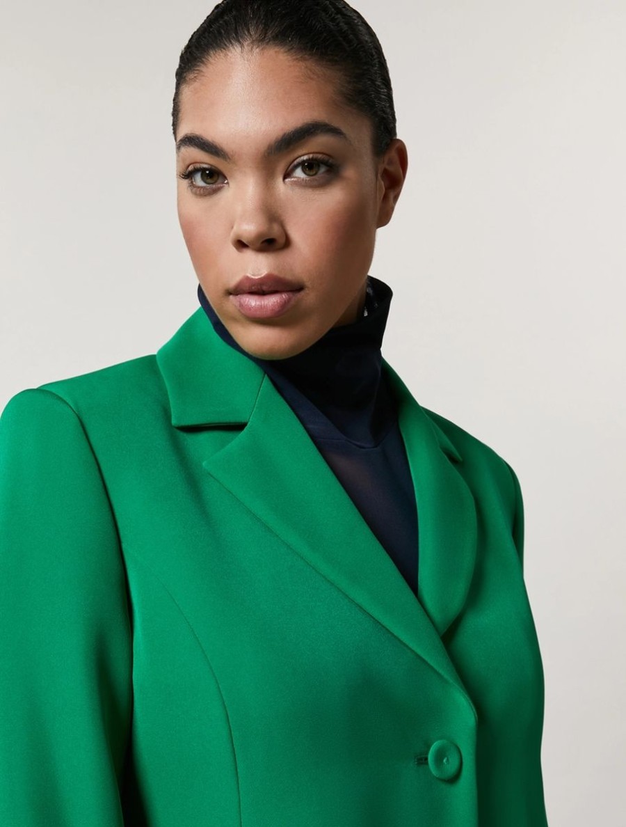 Vetements Marina Rinaldi | Veste En Tissu Extensible Vert