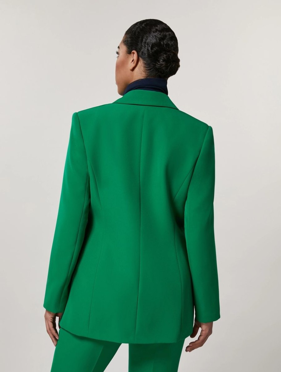 Vetements Marina Rinaldi | Veste En Tissu Extensible Vert