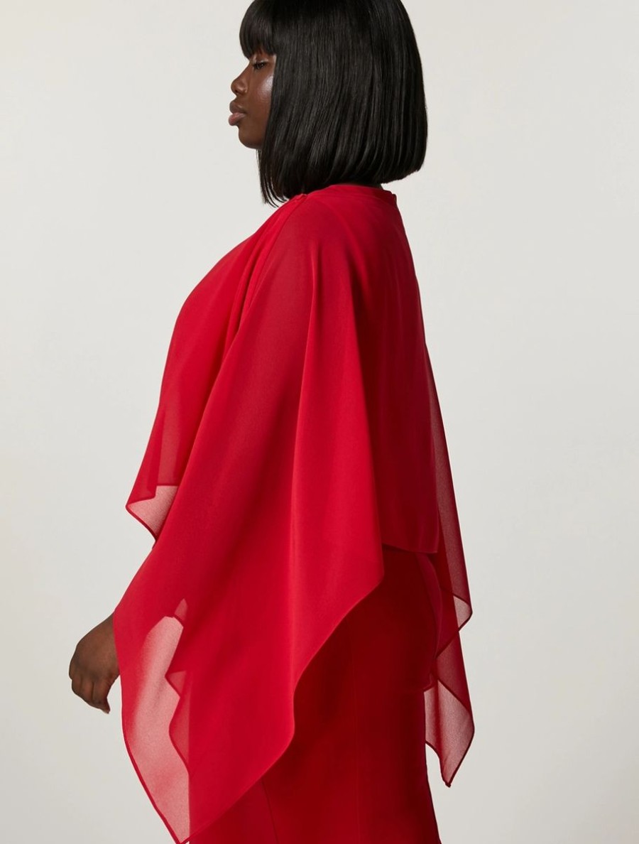 Vetements De Ceremonie Marina Rinaldi | Etole Georgette Rouge