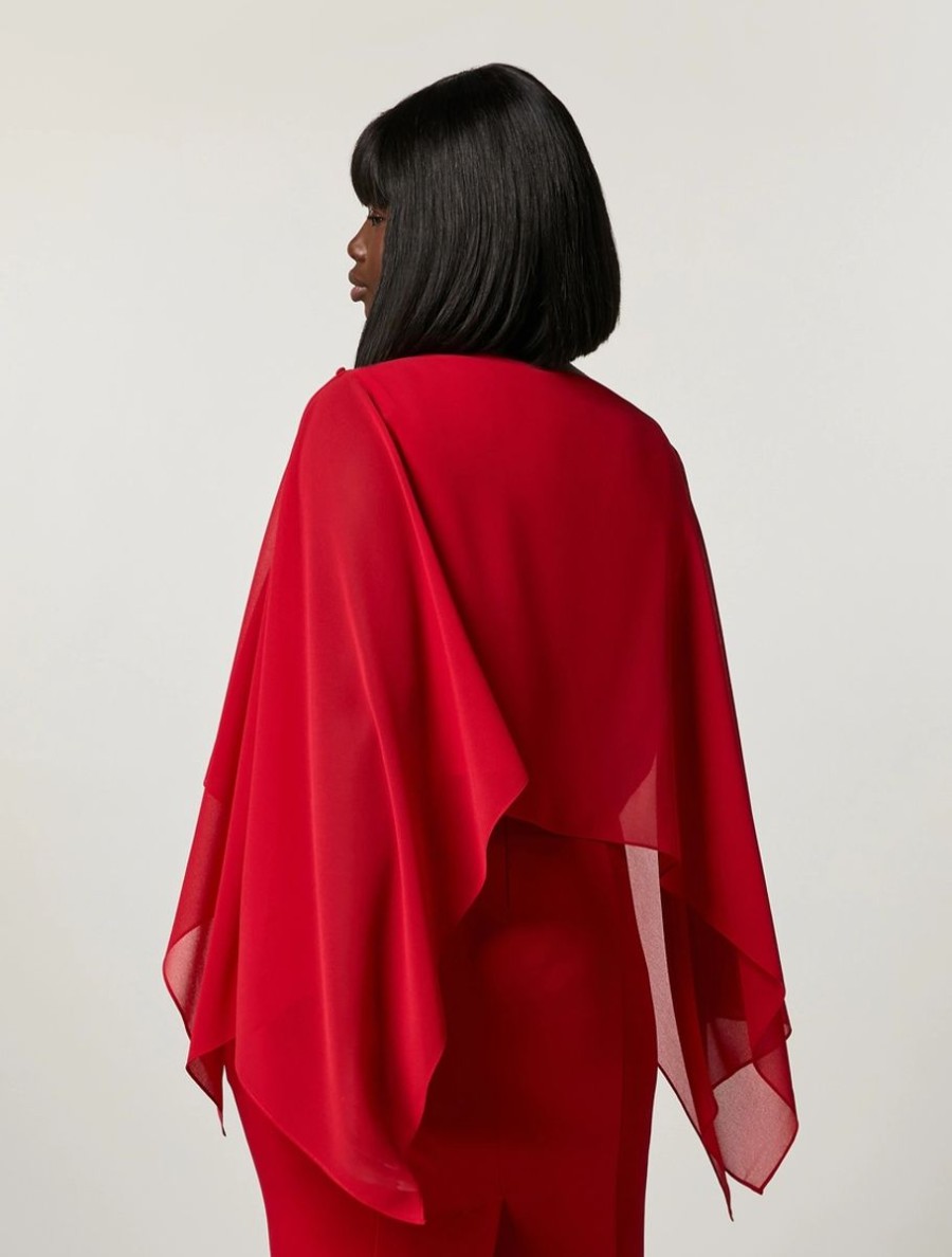 Vetements De Ceremonie Marina Rinaldi | Etole Georgette Rouge