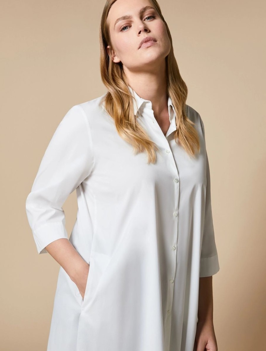 Vetements Marina Rinaldi | Chemise En Popeline Stretch Blanc