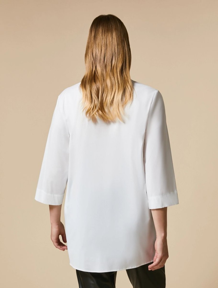 Vetements Marina Rinaldi | Chemise En Popeline Stretch Blanc