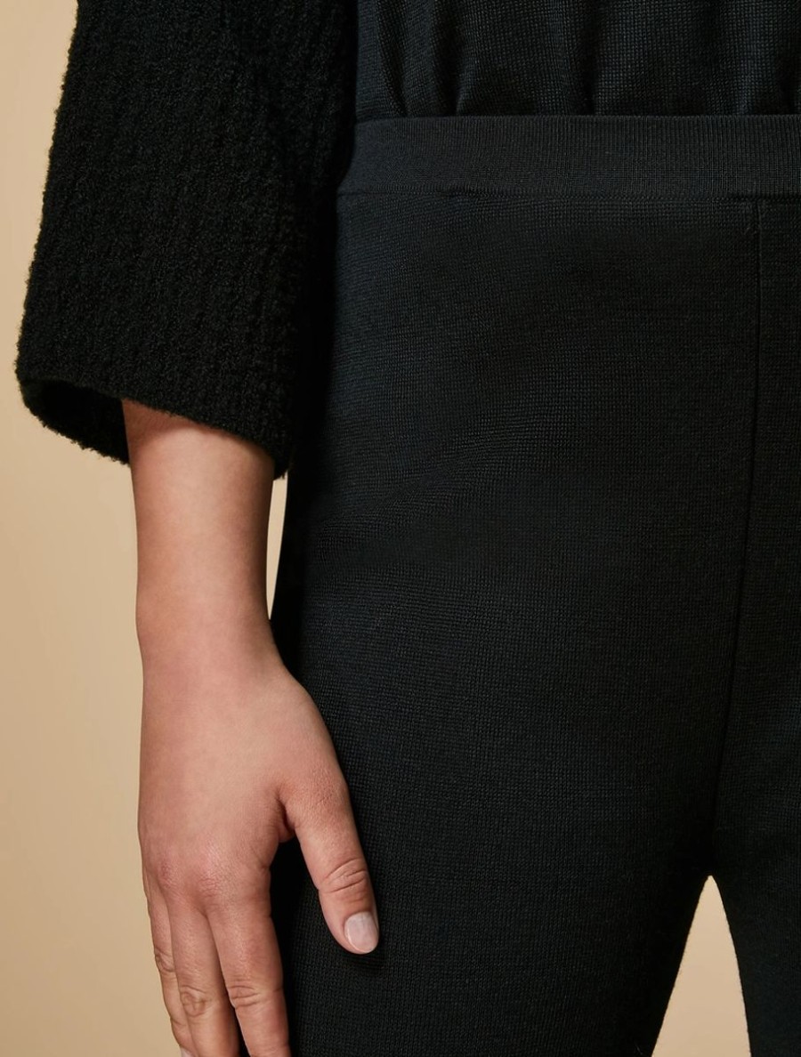 Vetements Marina Rinaldi | Pantalon En Maille Noir