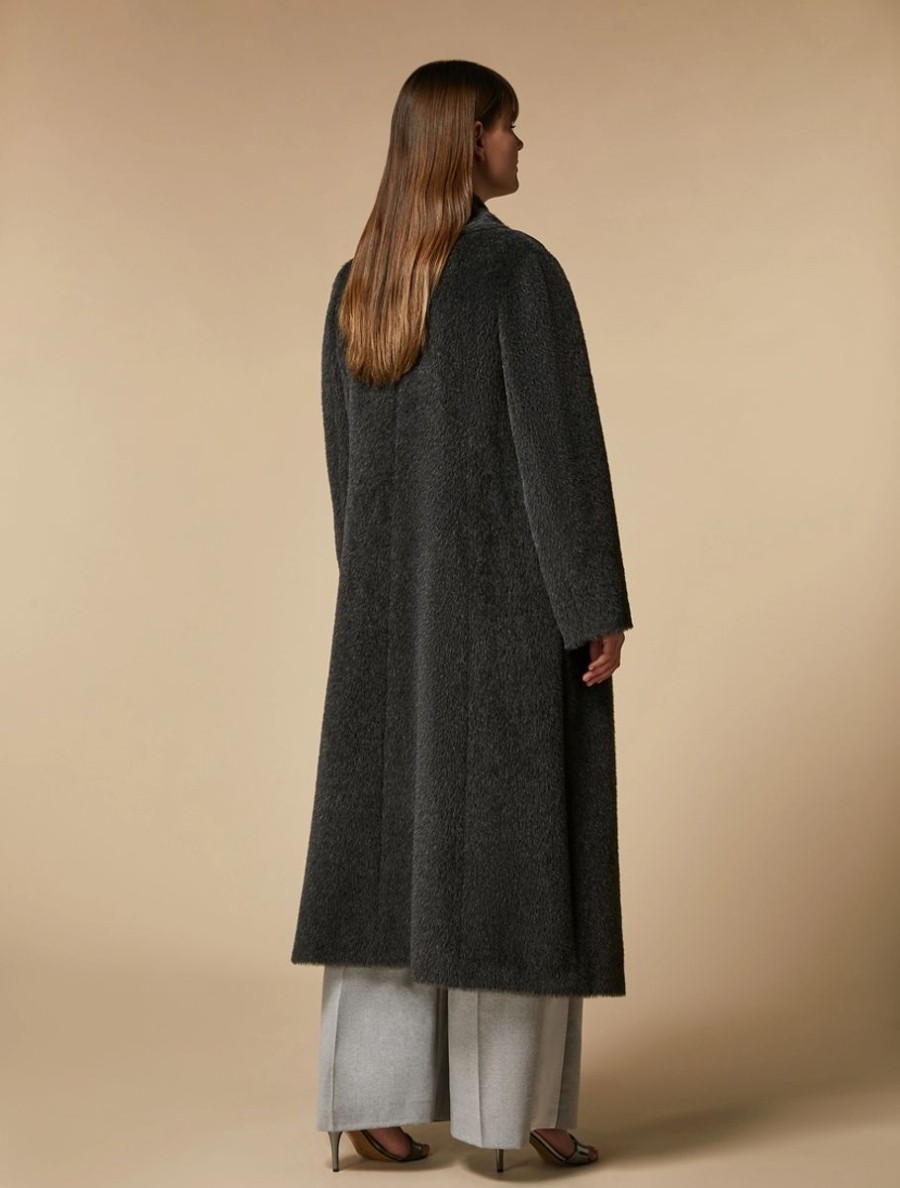 Vetements Marina Rinaldi | Manteau En Alpaga Gris Fonce