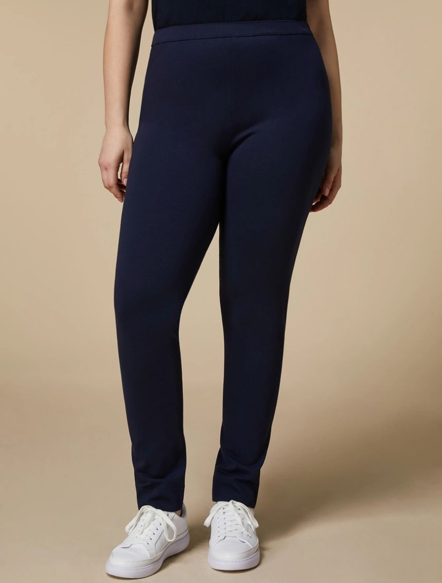 Vetements Marina Rinaldi | Legging En Jersey Marine Fonce