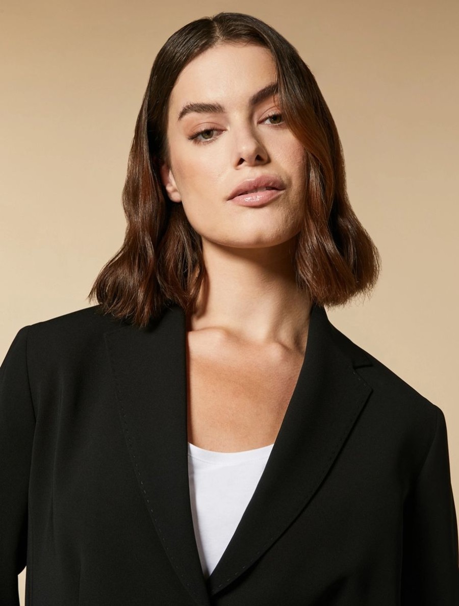 Vetements Marina Rinaldi | Blazer En Triacetate Noir