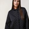 Vetements Marina Rinaldi | Veste Lourde En Satin Technique Deperlant Noir