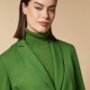 Vetements Marina Rinaldi | Veste Blazer En Viscose Melangee Vert