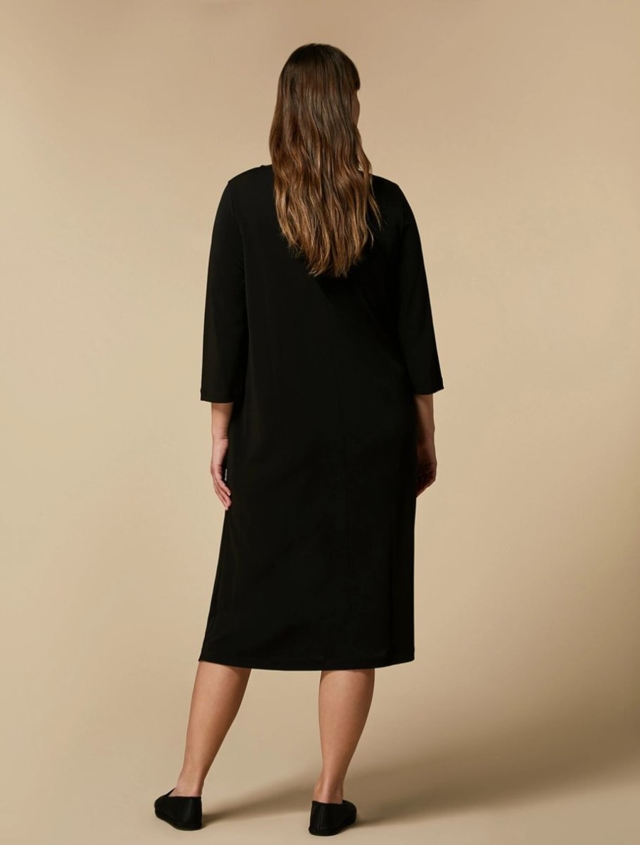 Vetements Marina Rinaldi | Robe En Jersey Crepe Noir