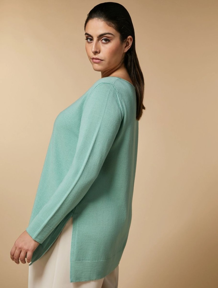 Vetements Marina Rinaldi | Pull En Laine Vert