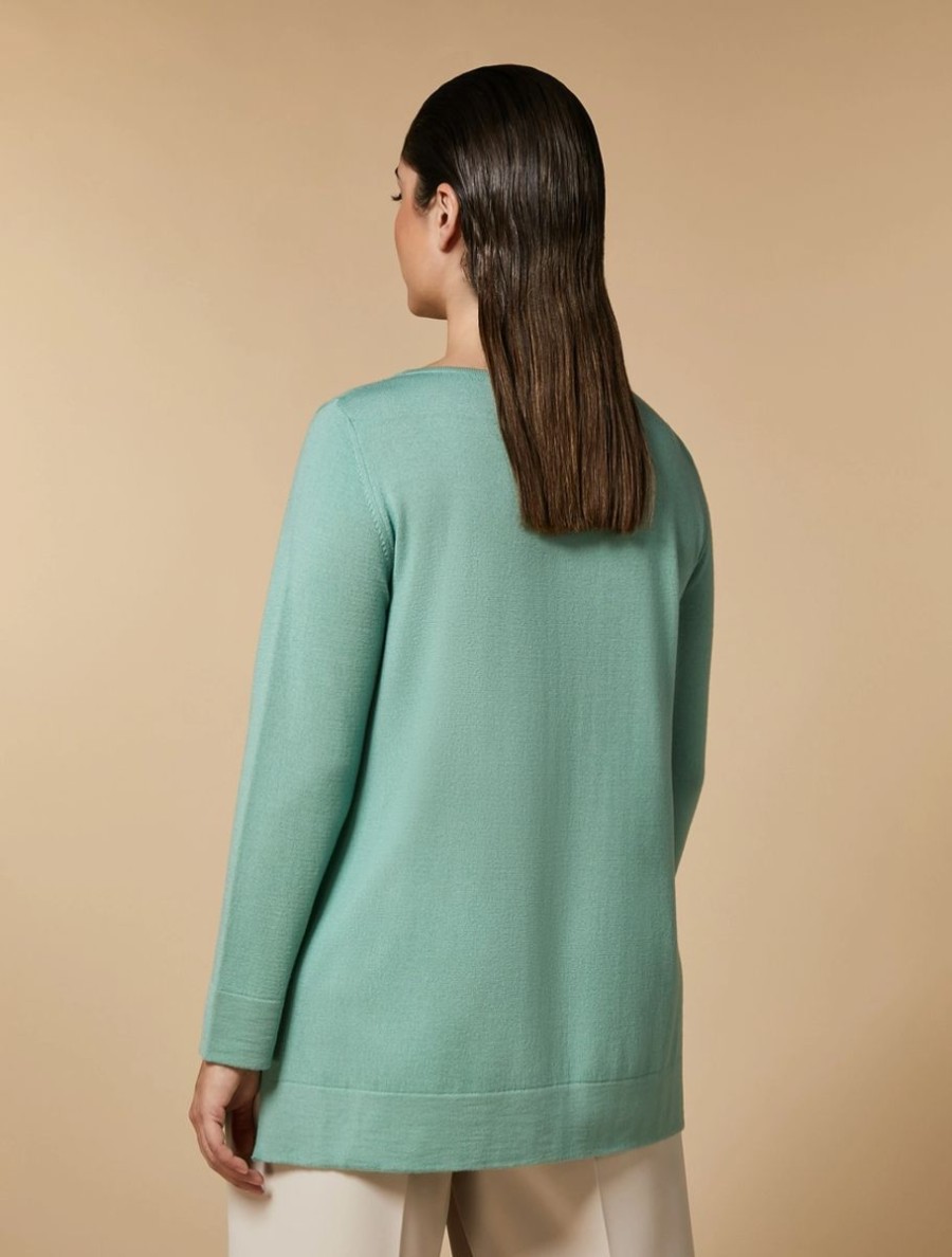 Vetements Marina Rinaldi | Pull En Laine Vert