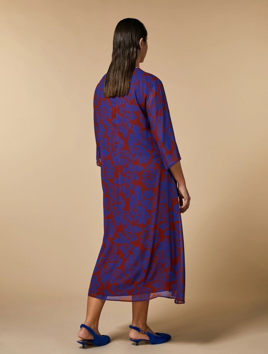 Vetements Marina Rinaldi | Robe En Georgette Imprimee Rouiller