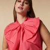 Vetements De Ceremonie Marina Rinaldi | Haut En Taffetas Rose Rouge