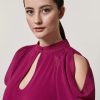 Vetements Marina Rinaldi | Robe Plissee En Georgette Violet