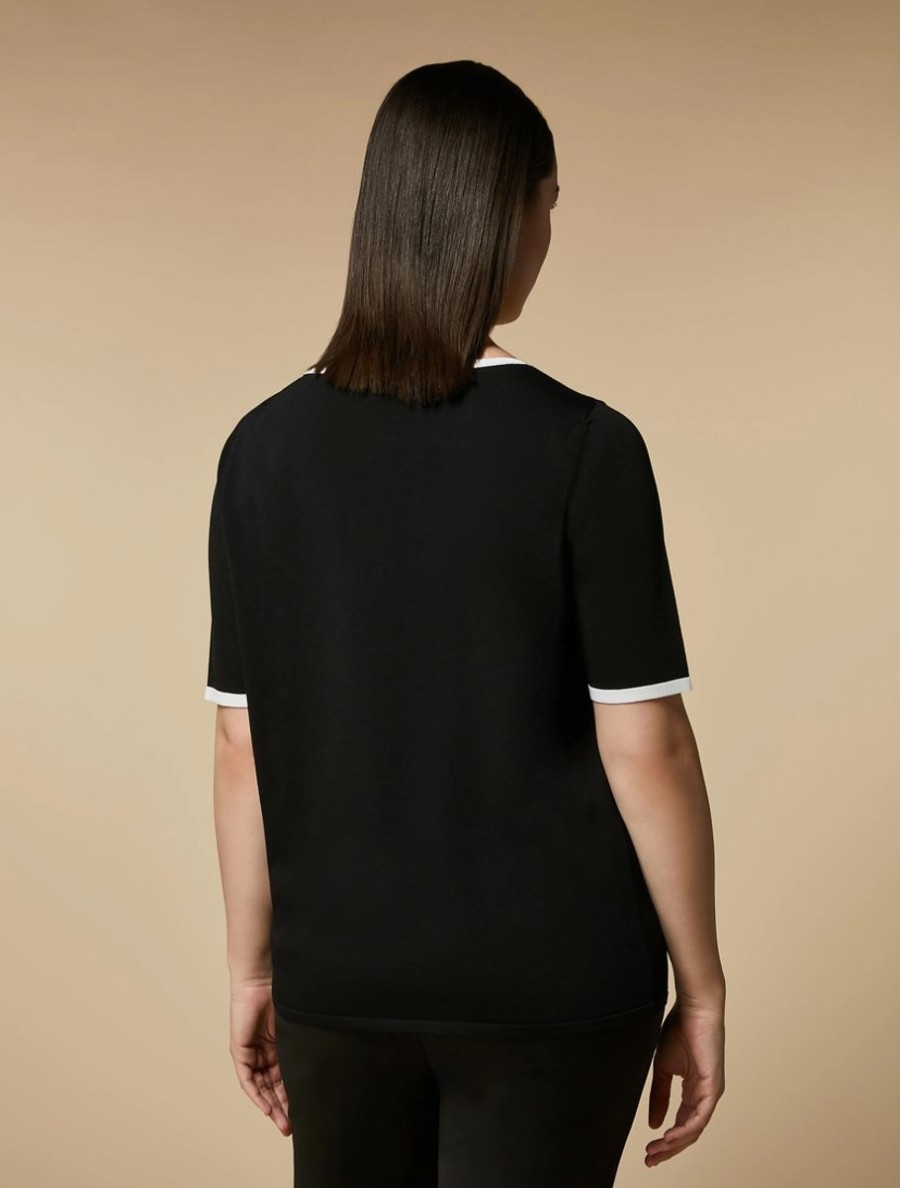 Vetements Marina Rinaldi | Pull Confortable En Viscose Noir