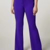 Vetements Marina Rinaldi | Pantalon Fluide En Tissu Stretch Violet