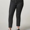 Vetements Marina Rinaldi | Pantalon En Jean De Coton Noir