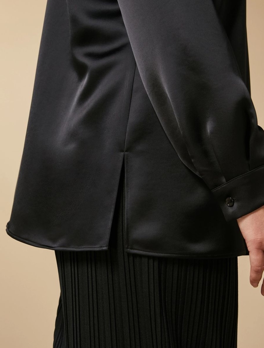 Vetements Marina Rinaldi | Chemise En Satin Noir