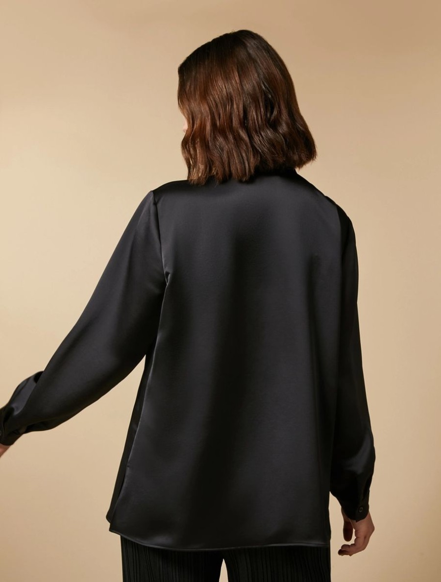 Vetements Marina Rinaldi | Chemise En Satin Noir