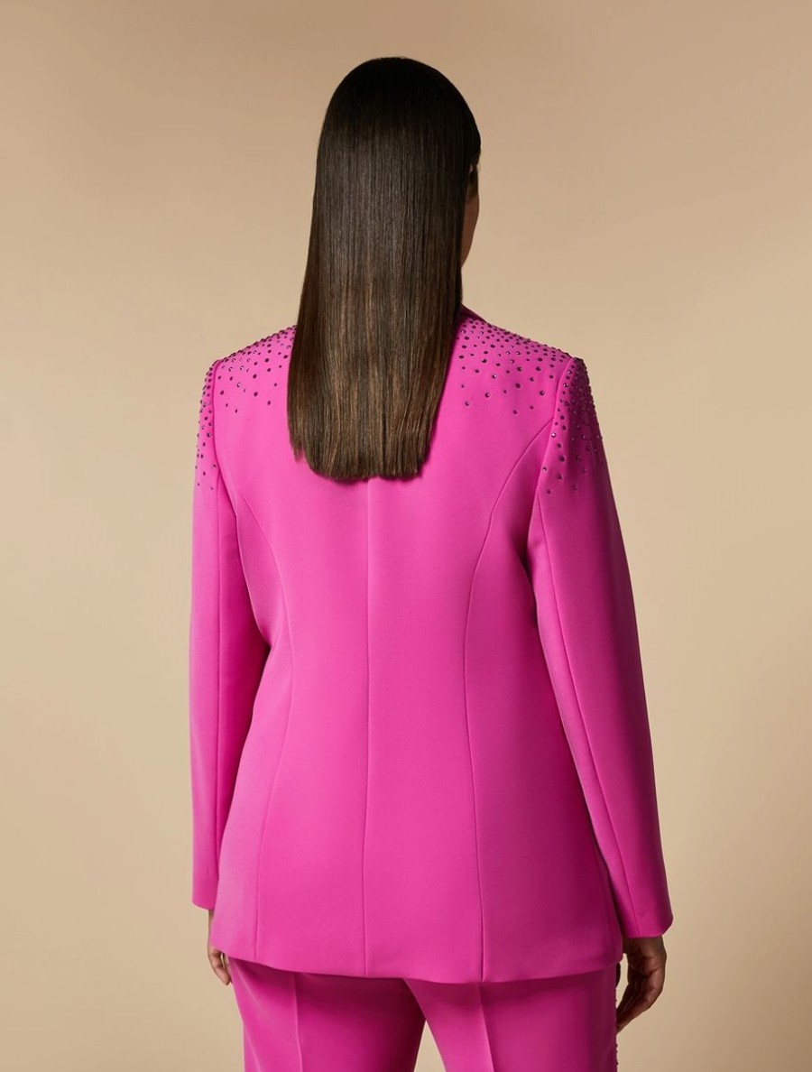 Vetements De Ceremonie Marina Rinaldi | Veste Blazer En Cady Stretch Fuchsia