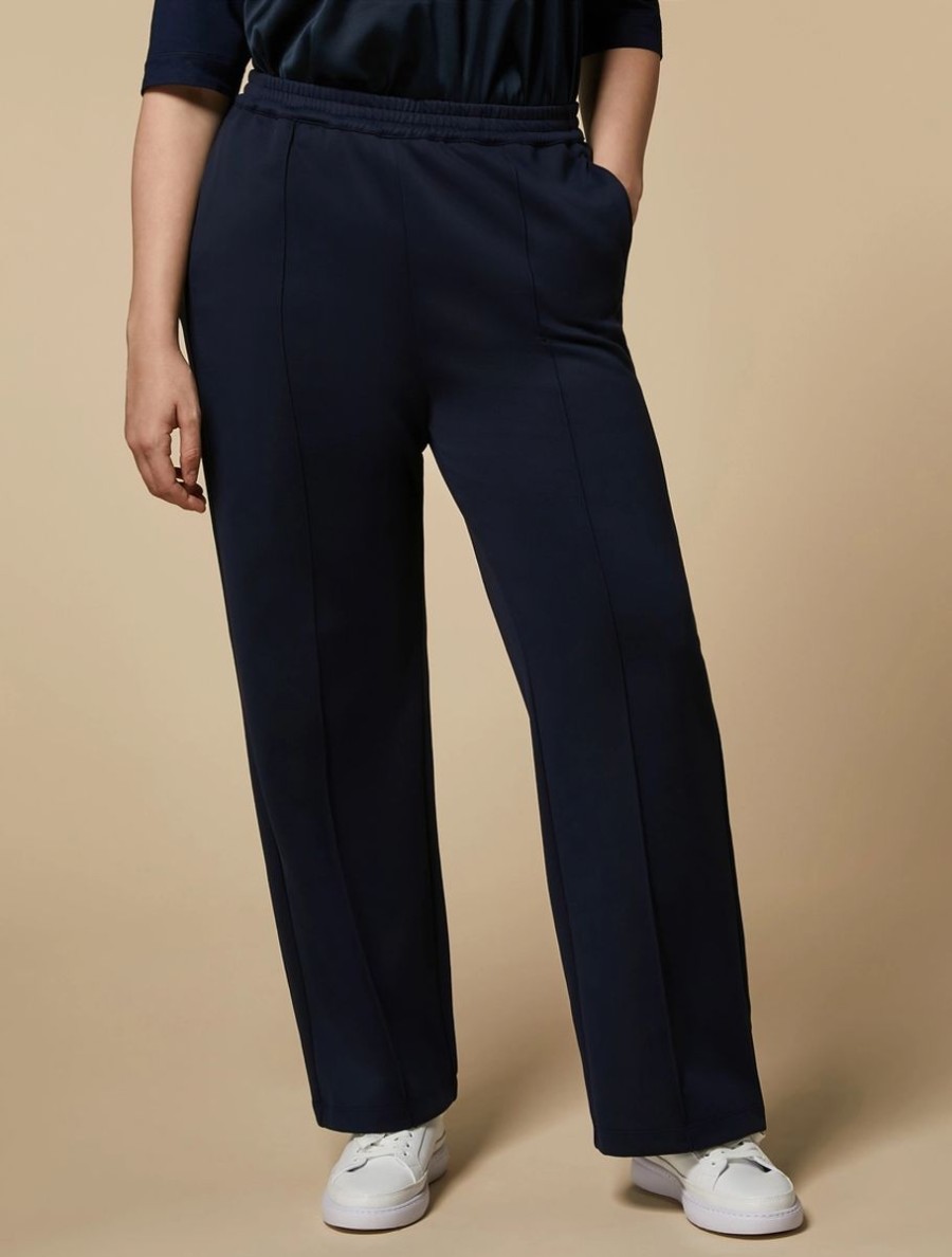 Vetements Marina Rinaldi | Pantalon En Jersey Double Bleuet