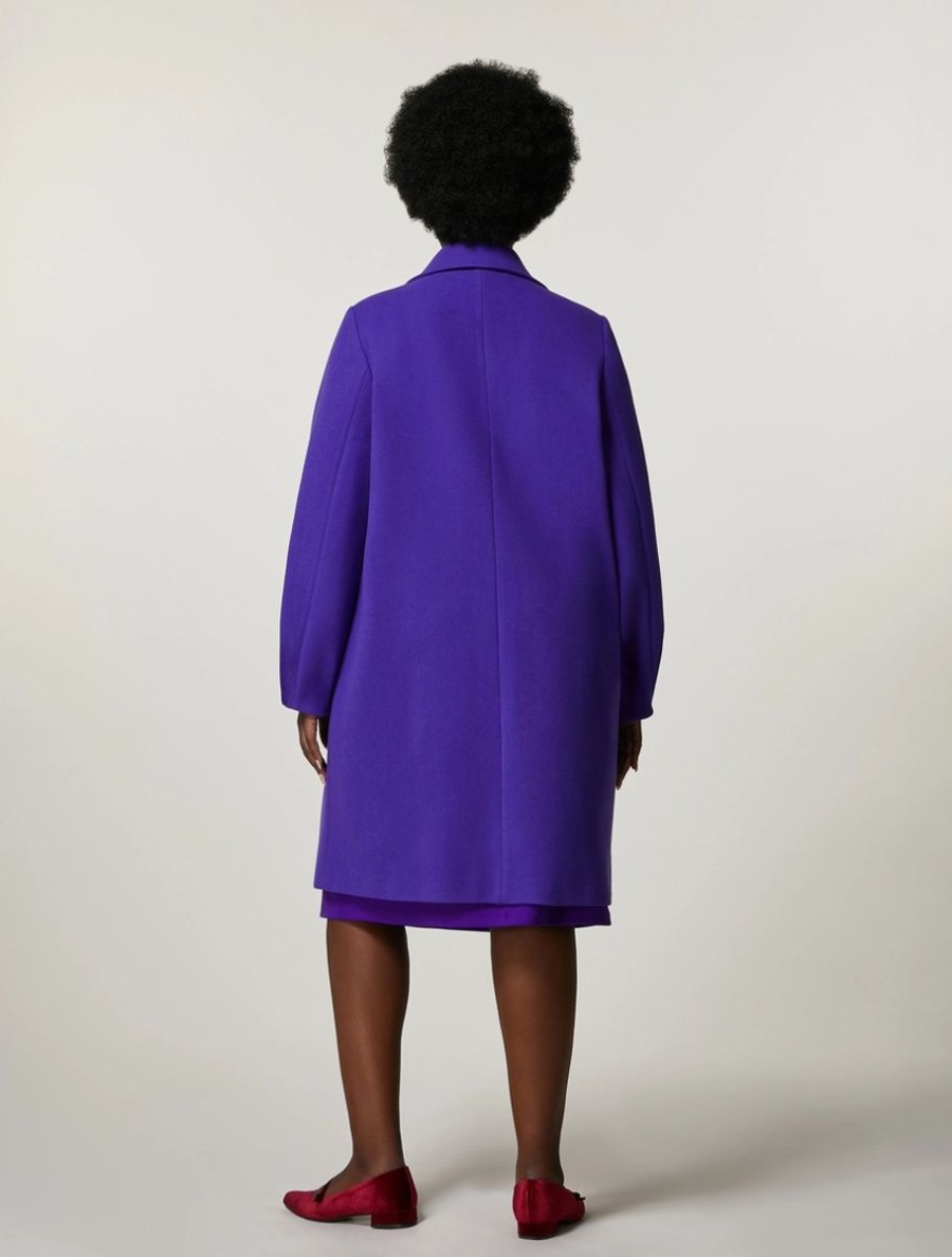 Vetements Marina Rinaldi | Manteau Compact En Jersey Violet