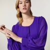 Vetements Marina Rinaldi | Chemisier En Georgette Violet