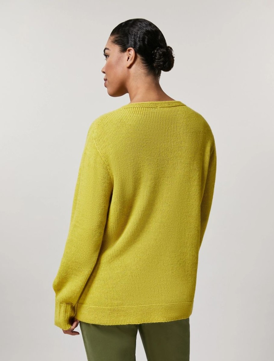 Vetements Marina Rinaldi | Pull En Laine, Viscose Et Alpaga Jaune