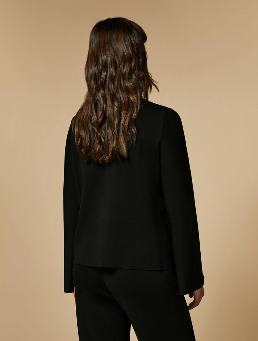 Vetements Marina Rinaldi | Pull Confortable En Viscose Noir