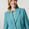 Vetements Marina Rinaldi | Blazer En Crepe Envers Satin Bleu Ski