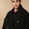 Vetements Marina Rinaldi | Caban En Tissu Jersey Noir