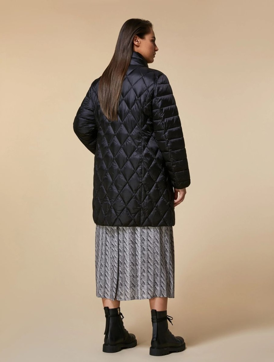 Vetements Marina Rinaldi | Doudoune Longue Matelassee Deperlante Noir