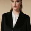 Vetements Marina Rinaldi | Manteau En Drap De Pure Laine Noir