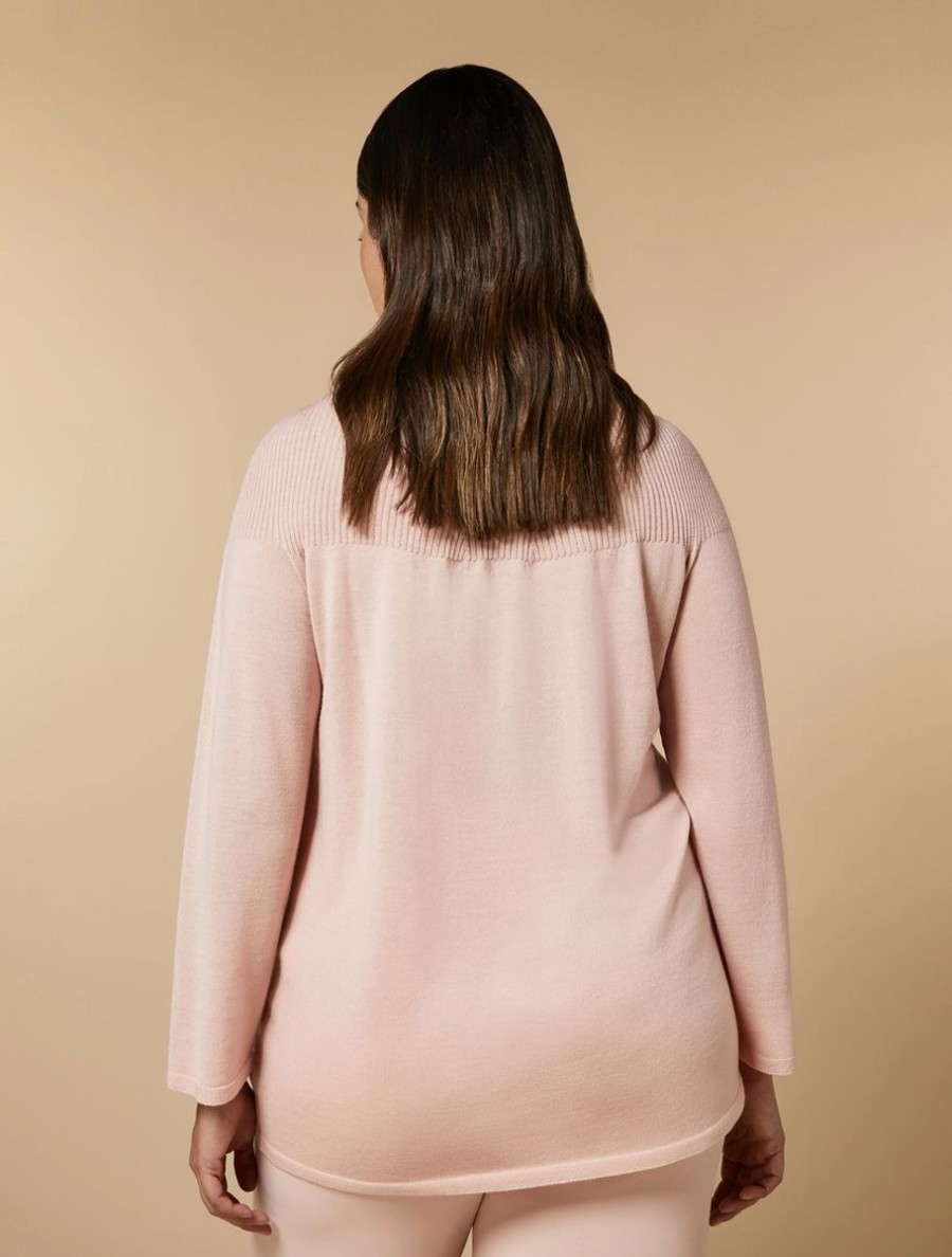 Vetements Marina Rinaldi | Pull En Pure Laine Rose