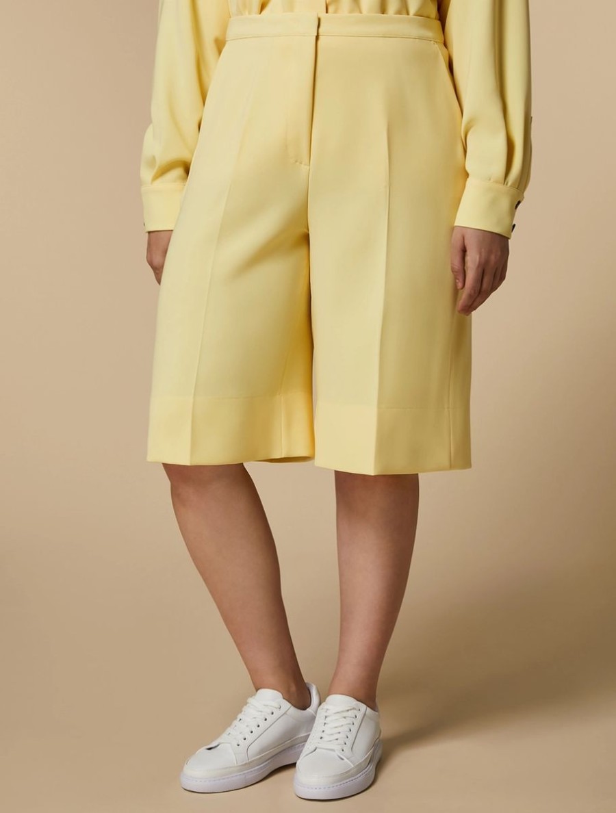 Vetements Marina Rinaldi | Bermuda En Cady Triacetate Citron