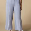 Vetements Marina Rinaldi | Pantalon Large En Cady De Triacetate Bleu Ciel