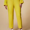 Vetements Marina Rinaldi | Pantalon Fluide En Gabardine Jaune