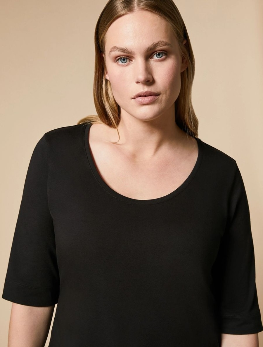 Vetements Marina Rinaldi | Tee-Shirt En Jersey Noir