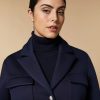 Vetements Marina Rinaldi | Veste Lourde En Tissu Jersey Marine Fonce