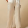 Vetements Marina Rinaldi | Pantalon En Satin Blanc