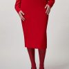 Vetements Marina Rinaldi | Jupe En Jersey Crepe Rouge