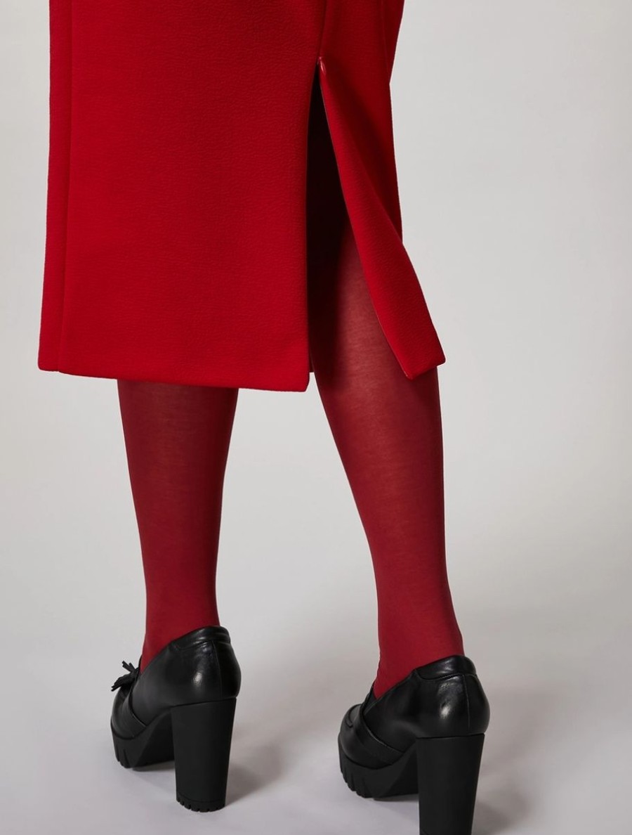 Vetements Marina Rinaldi | Jupe En Jersey Crepe Rouge