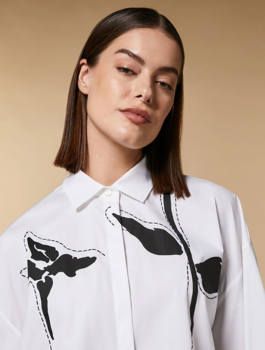 Vetements Marina Rinaldi | Chemise En Popeline De Coton Blanc