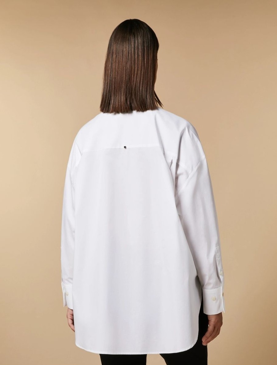 Vetements Marina Rinaldi | Chemise En Popeline De Coton Blanc